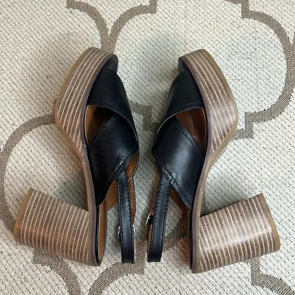 Lucky Brand Delmie leather Backstrap High Heel Sandals platform, NWOT - Picture 12 of 17